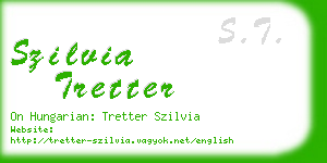 szilvia tretter business card